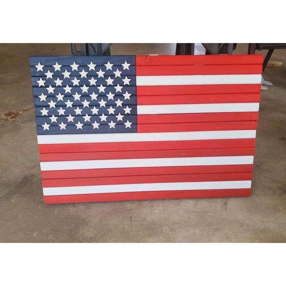 American flag wood sign